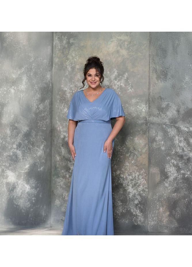 Блакитна вечірня плаття футляр FashionYouWant однотонна