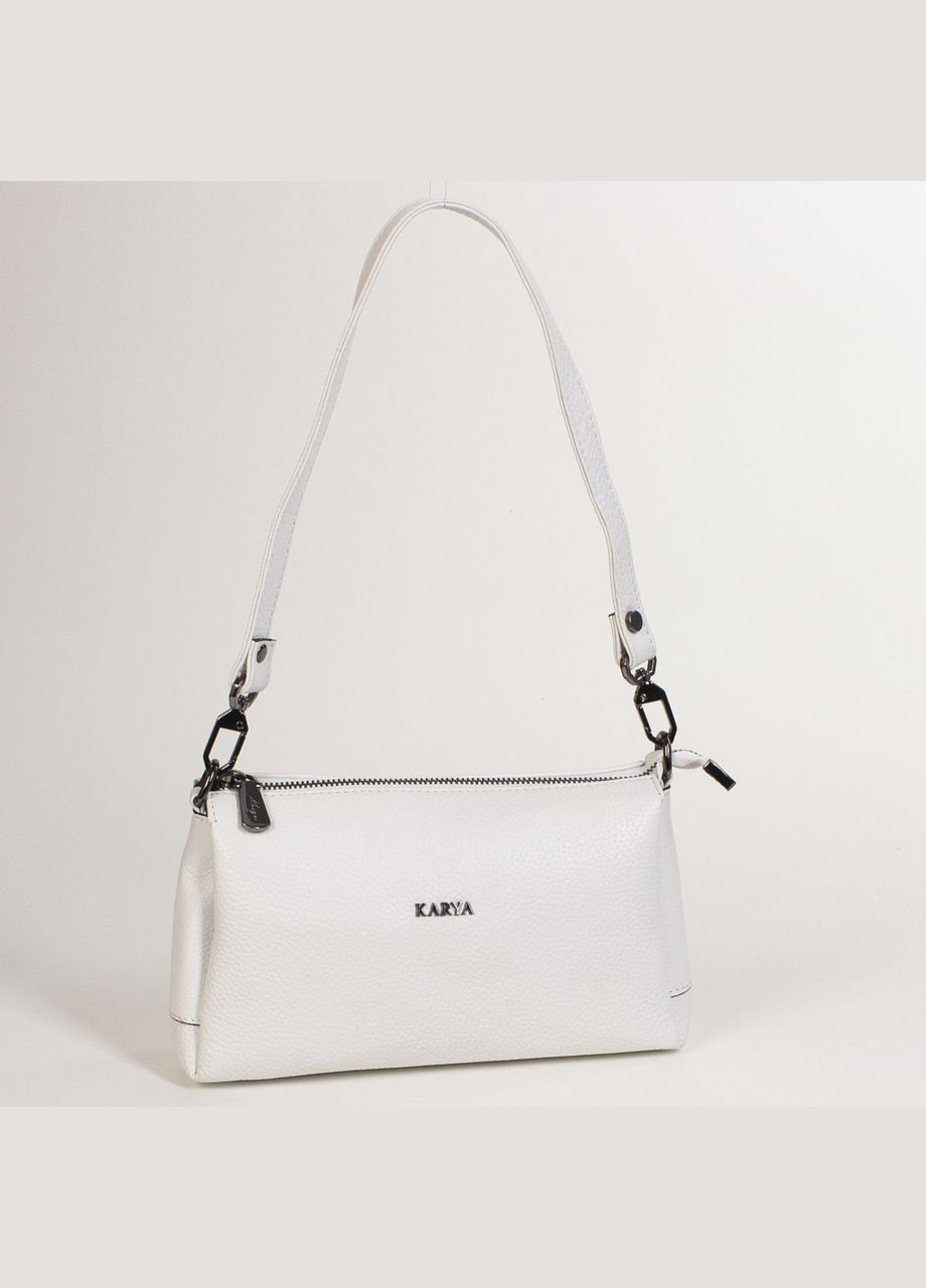 Женская кожаная сумка кросс-боди 5070-09 белая Karya (315922727)