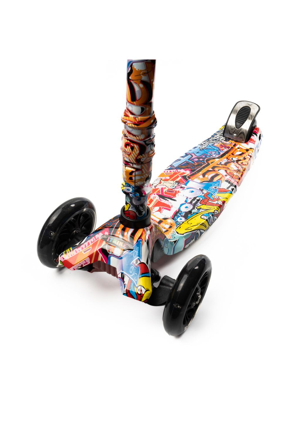 Самокат дитячий триколісний MAXI JR 3-055-WP6 кермо 66-89см, колеса ПУ з підсвічуванням, Чорний iTrike (317590585)