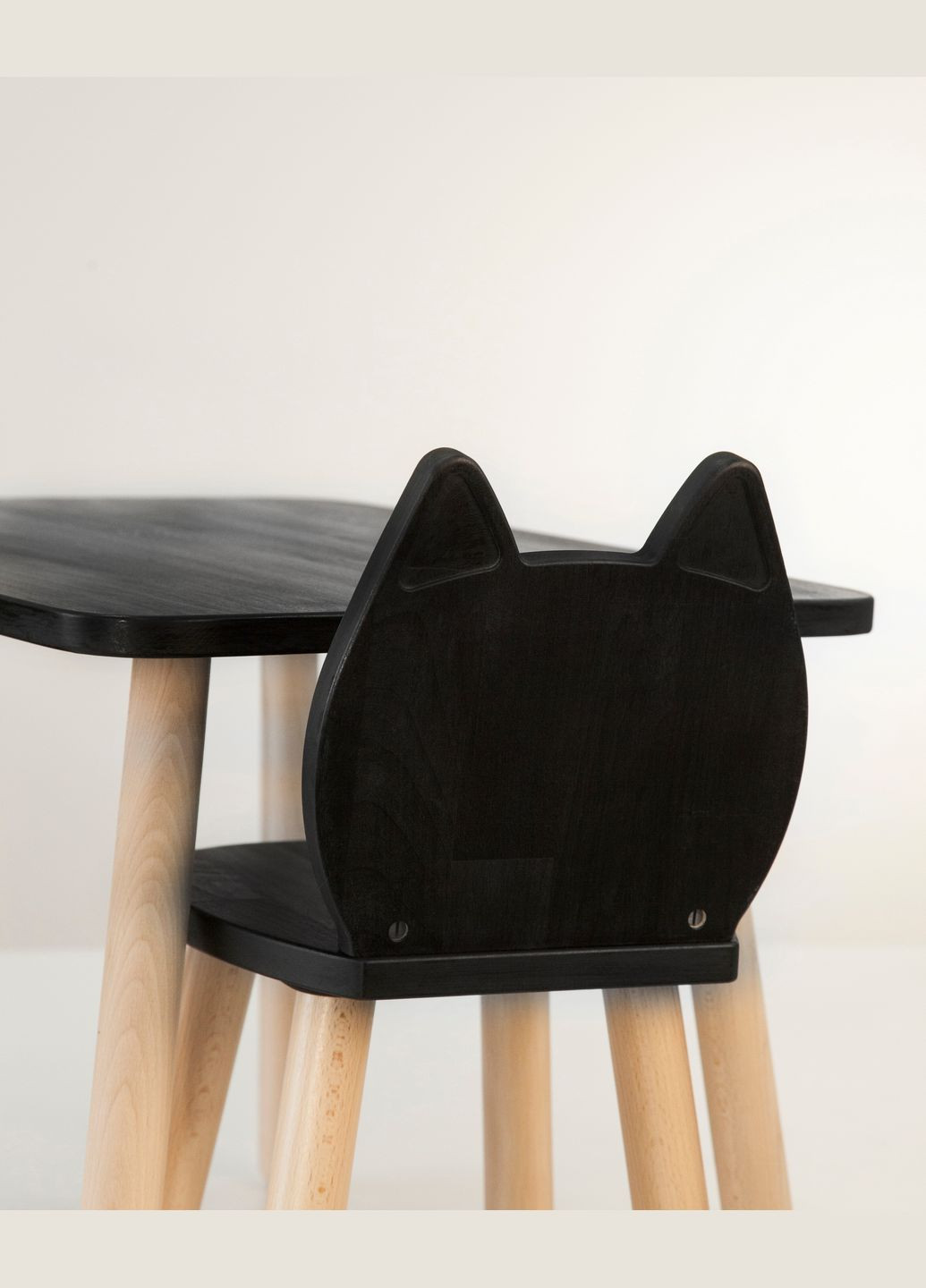 Дитячий столик і 2 стільчика Cat для дітей 4-7 років Чорний Tatoy (305847293)