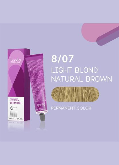 Стойкая кремкраска для волос Professional Permanent Color 8/07 светлый блондин натуральный коричневый, Londa Professional (292736631)