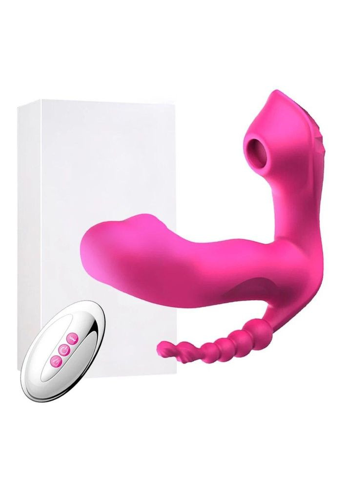 Кліторальний вібратор метелик для жінок — стимулятор точки G анальний і вагінальний рожевий No Brand (340914759)