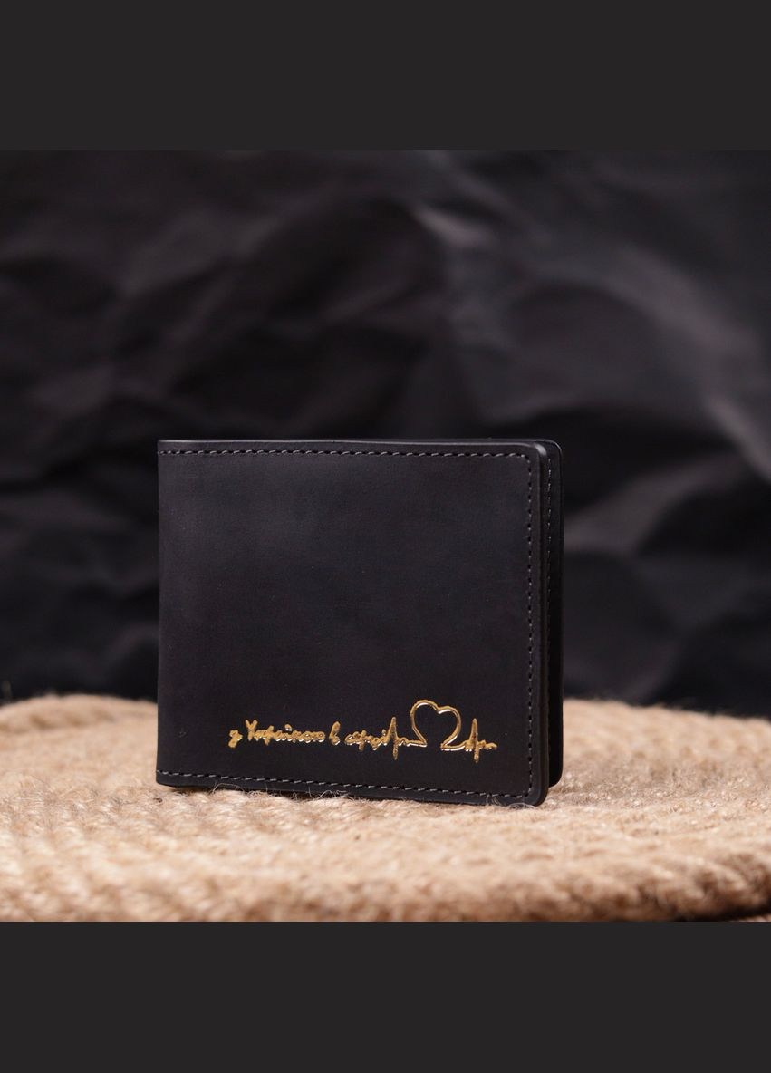 Обложка из винтажной кожи для удостоверения участника боевых действий Сердце черная 16757 Grande Pelle (362418474)