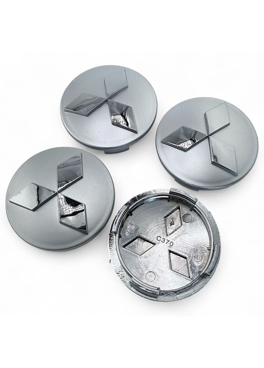 1 штука Колпачок в диски 60/54 заглушка для дисков Мицубиси Серый с хромом No Brand (364958973)