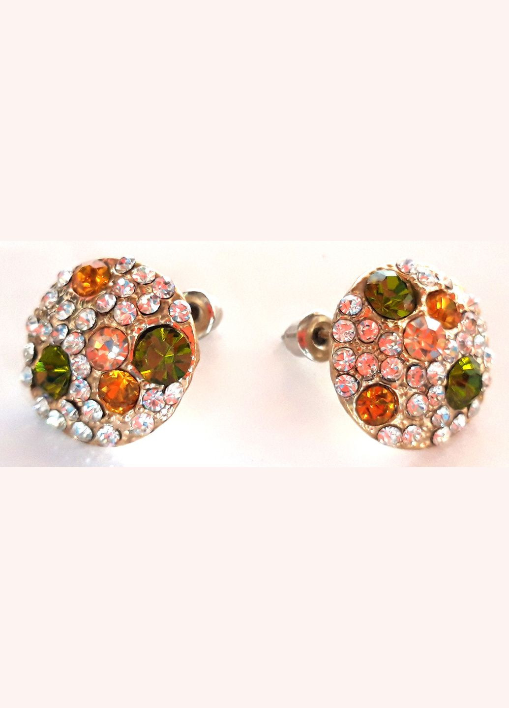 Сережки-пусети круглі 1,8 см кольорові Fashion (307364170)