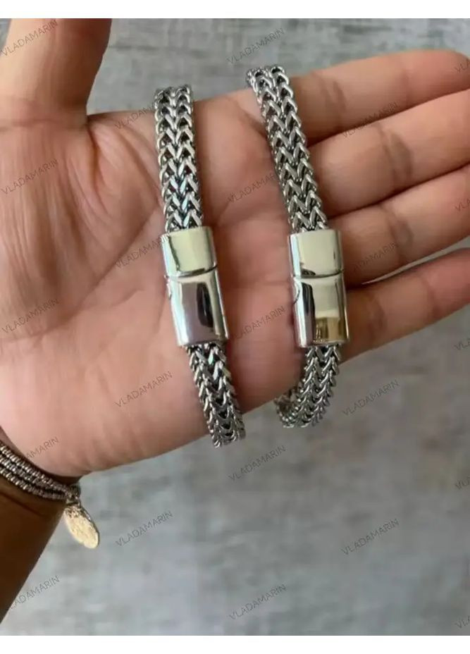 Браслет на руку чоловічий з ювелірної сталі,ланцюжок з магнітною застібкою No Brand (368695241)