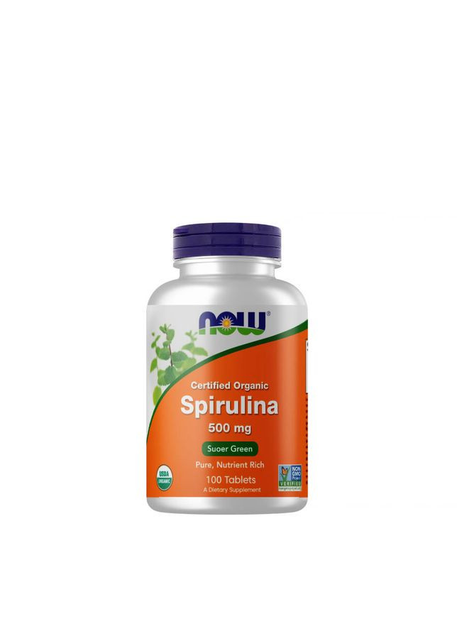 Натуральная добавка Spirulina 500 mg, 100 таблеток Now (324418586)