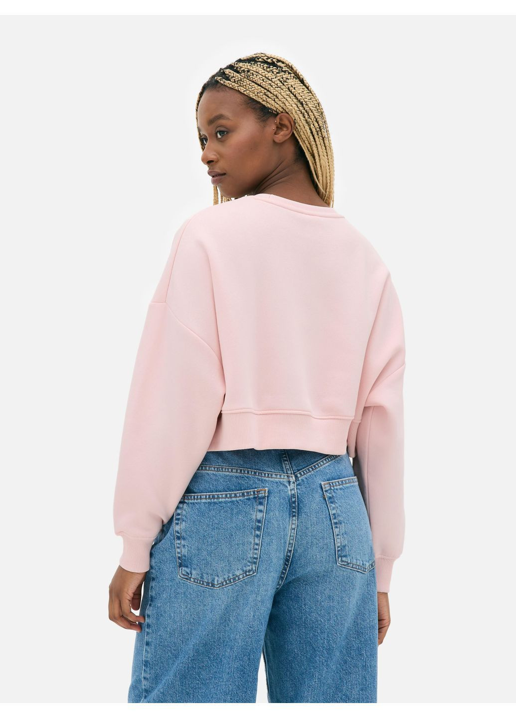 Світло-рожевий світшот фліс,світло-рожевий з принтом, Primark (366028704)