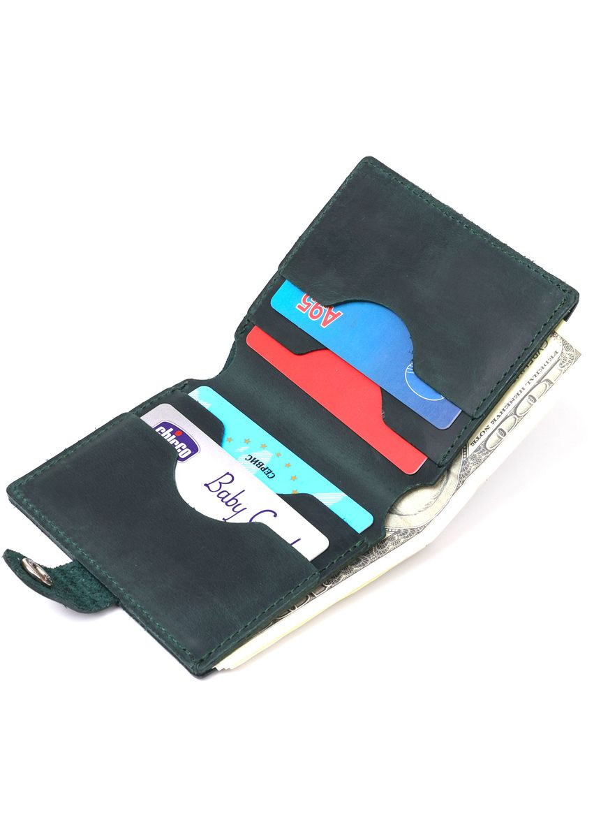 Шкіряне портмоне чоловіче 16456 Зелений Shvigel (306881855)