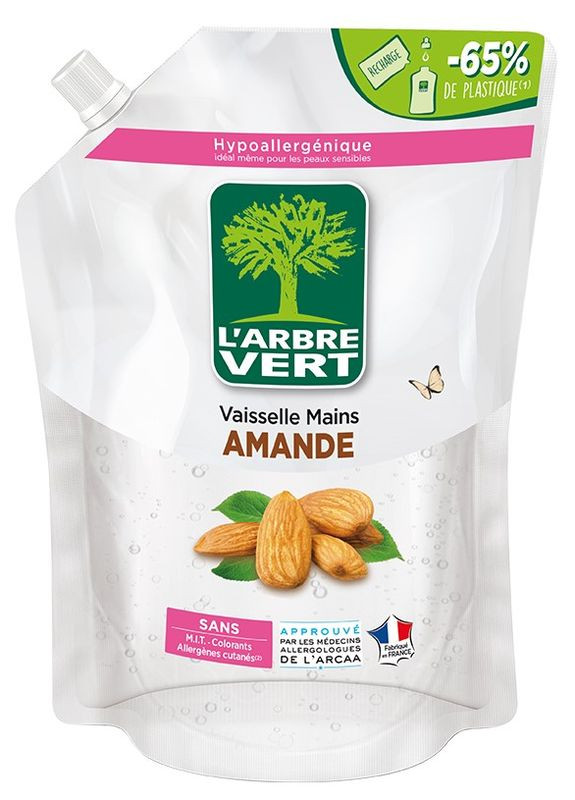 Жидкость для мытья посуды Миндаль, запасный блок, 1 л L'arbre Vert (331790813)