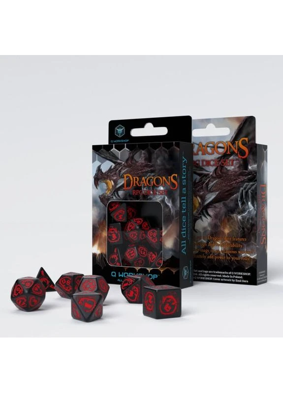 Настольная игра Набор кубиков Dragons Dice Set: Onyx (7) Q-Workshop (371882772)