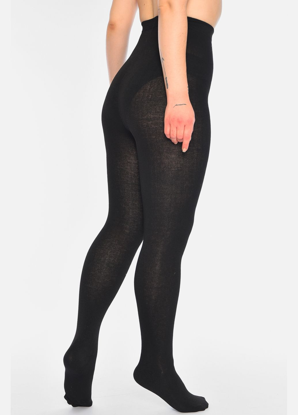 Колготи жіночі на флісі чорного кольору розмір 4XL Let's Shop (315773863)