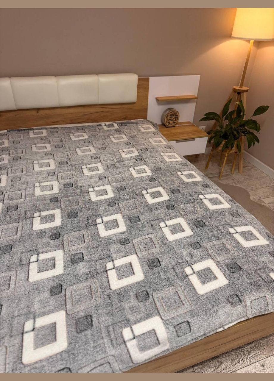 Покривало плед 200х230 Сірий (П4К-Al-snizhok-007) No Brand (316230941)