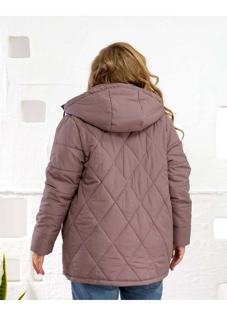 Світло-коричнева зимня жіноча зимова куртка з капюшоном подовжена No Brand
