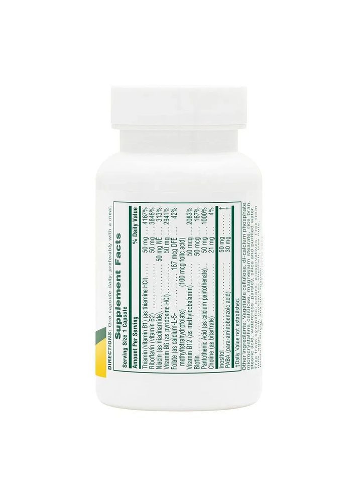 Комплекс вітамінів B-50 Super B-50 Natures Plus, 60 вегетаріанських капсул Nature's Plus (361115772)