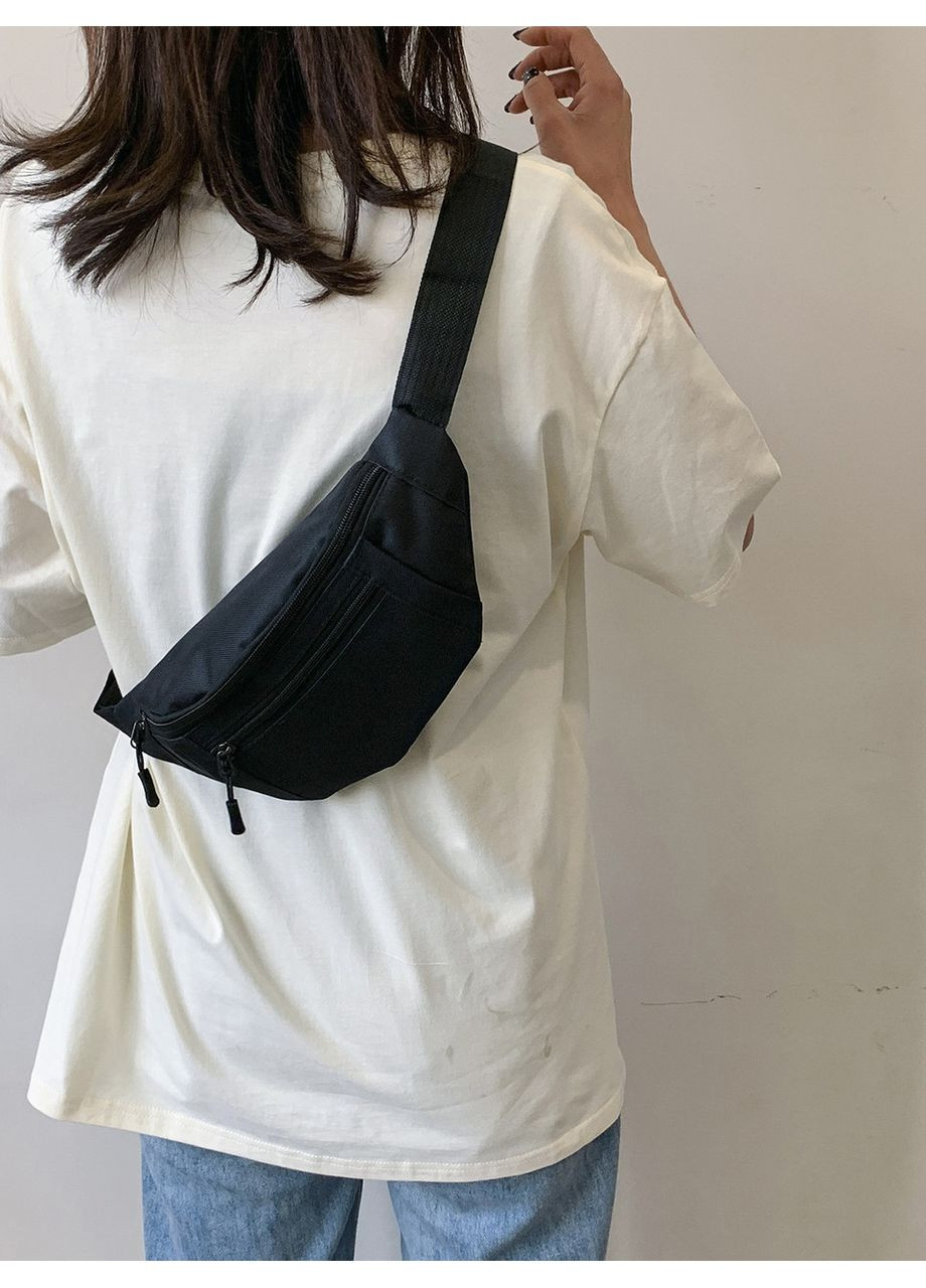 Поясна сумка 10336 бананка чорна No Brand (349442146)