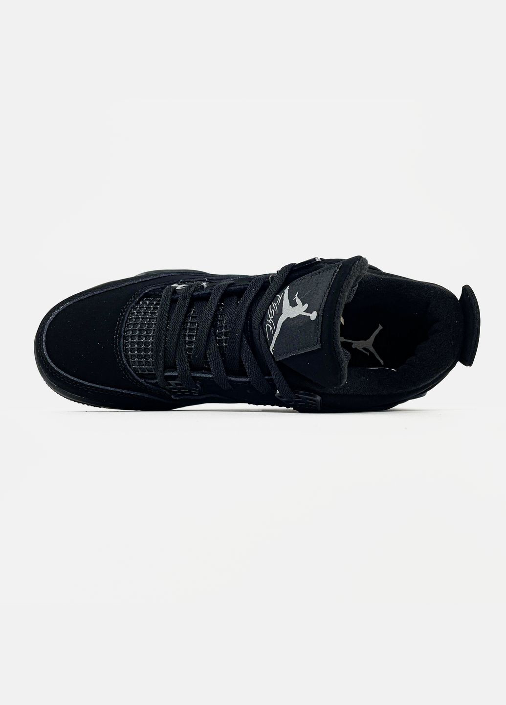 Черные демисезонные кроссовки мужские и женские nike jordan retro 4 black cat | найк джордан ретро 4 черные No Brand