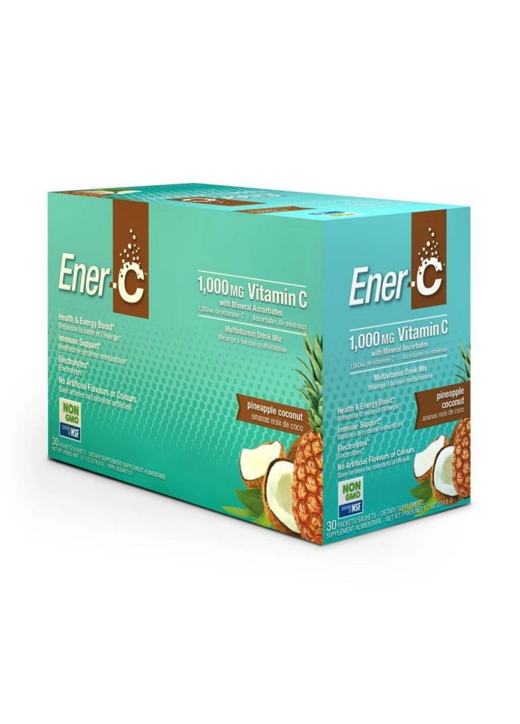 Витамины и минералы Vitamin C, 30 пакетиков Ананас-кокос Ener-C (293341530)