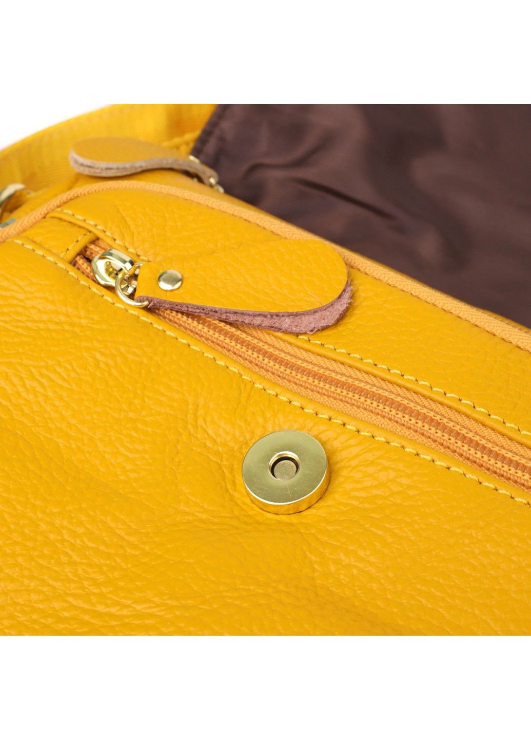 Элегантная кожаная сумка для женщин на каждый день 22969 Желтый Vintage (356452116)