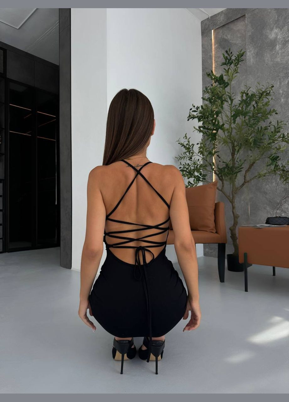 Черное коктейльное, повседневный, вечернее, пляжное, кэжуал женское платье силуэтная FINO Mode