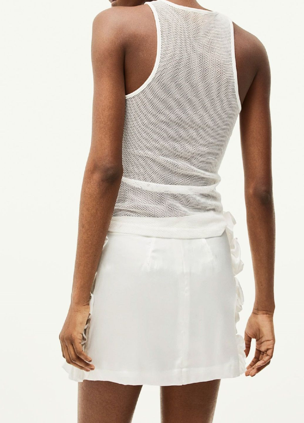 Белая праздничный однотонная юбка H&M