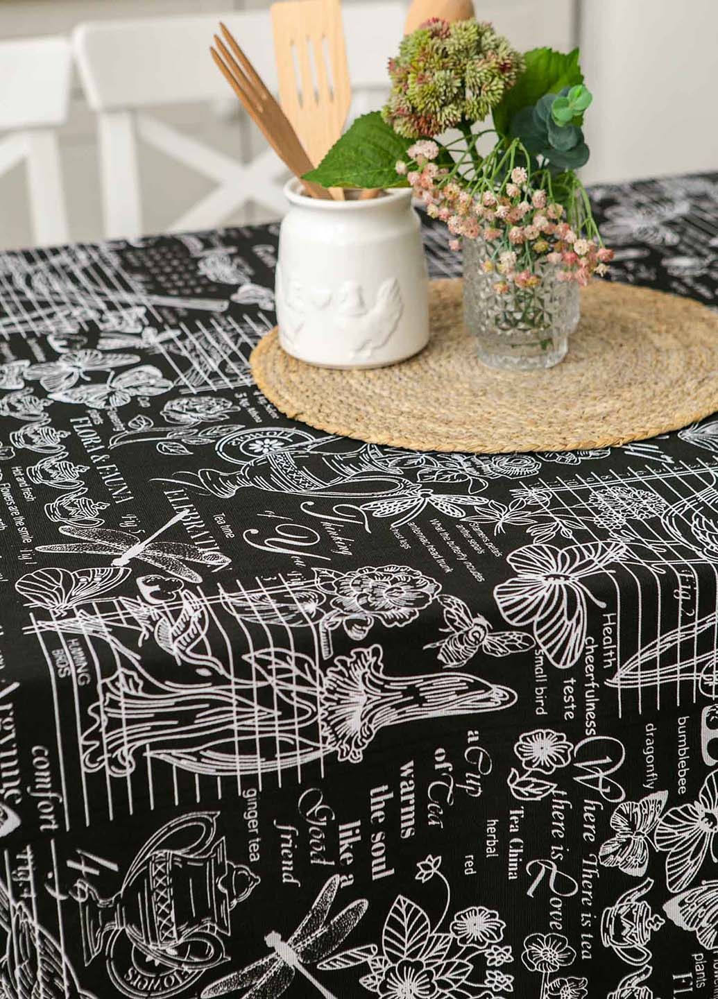 Скатерть "Версаль черный" 1.5м х 1.5м (квадратная на круглый стол) Homedec - (331117161)