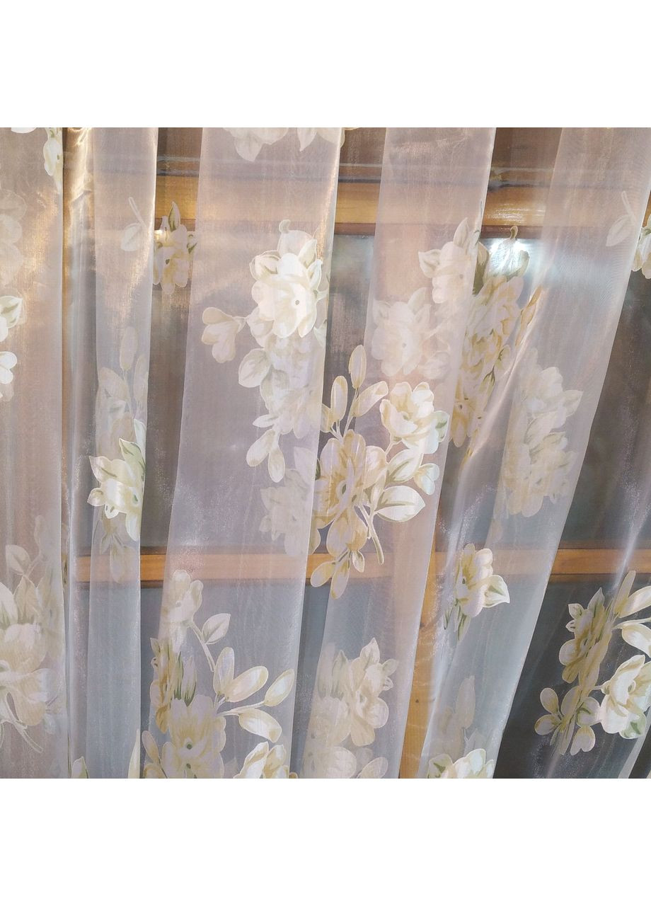 Кухонная занавеска готовая Вероника золотая роза песочный No Brand (372134073)