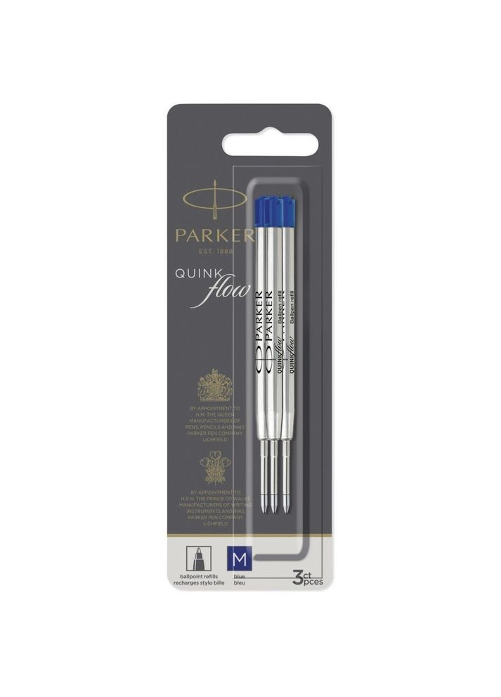 Набор стержней QuinkFlow М синие 3 пр 10 232BLU3 Parker (317302124)