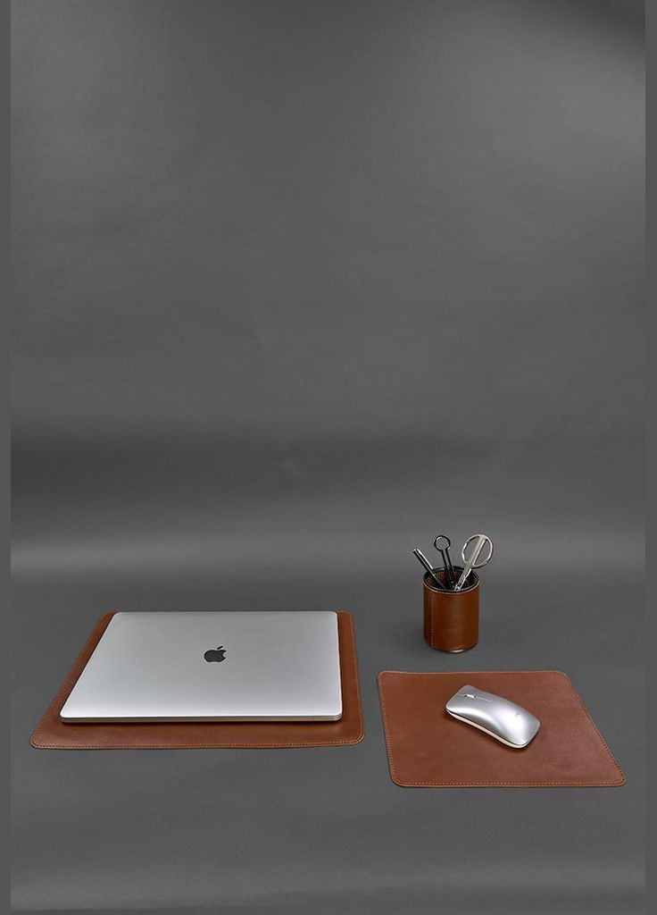 Набор для рабочего стола из натуральной кожи 1.0 светло-коричневый краст (A-027786) BlankNote (330144486)