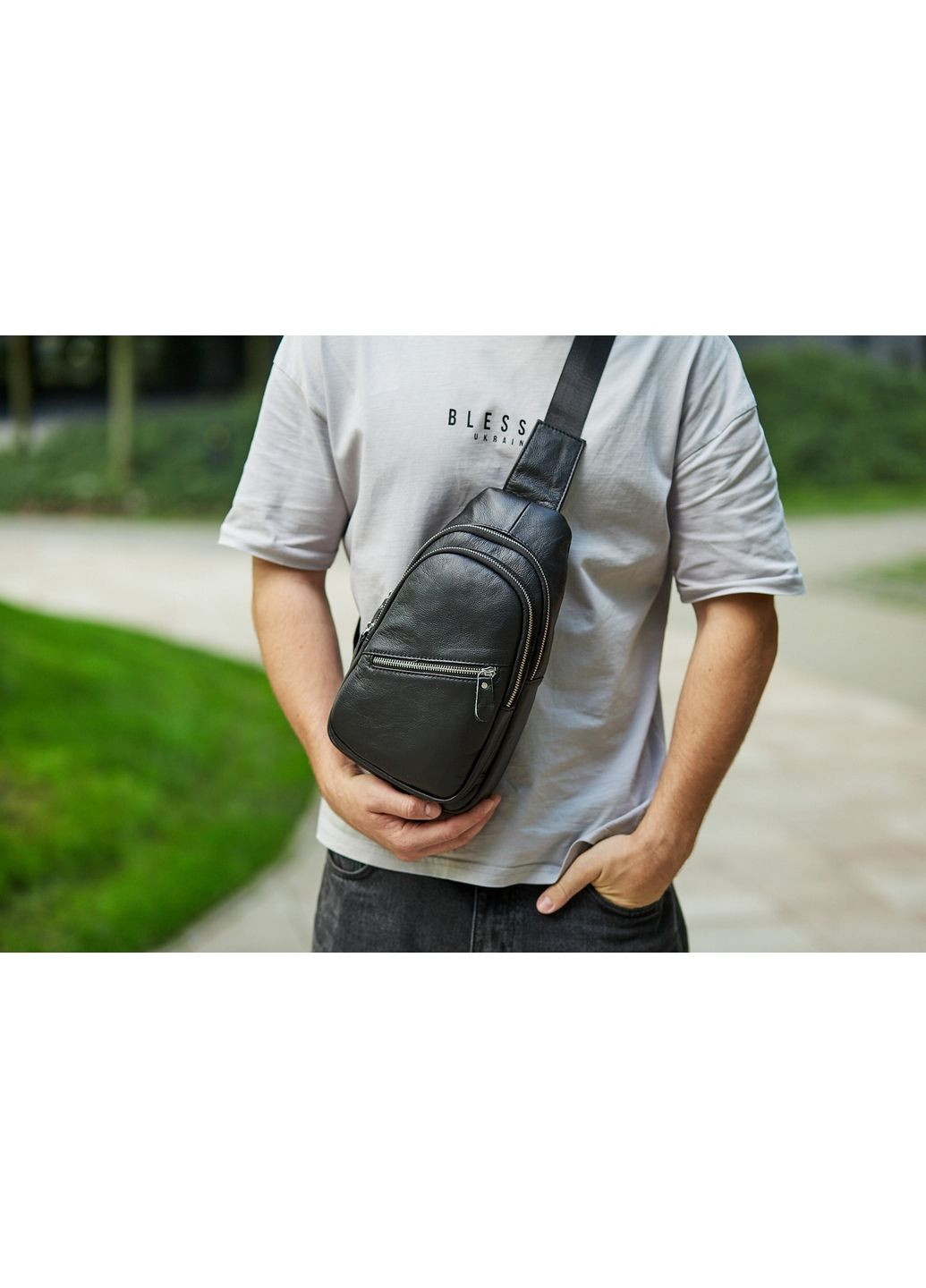 Чоловіча шкіряна сумка-слінг Tiding Bag (315874387)