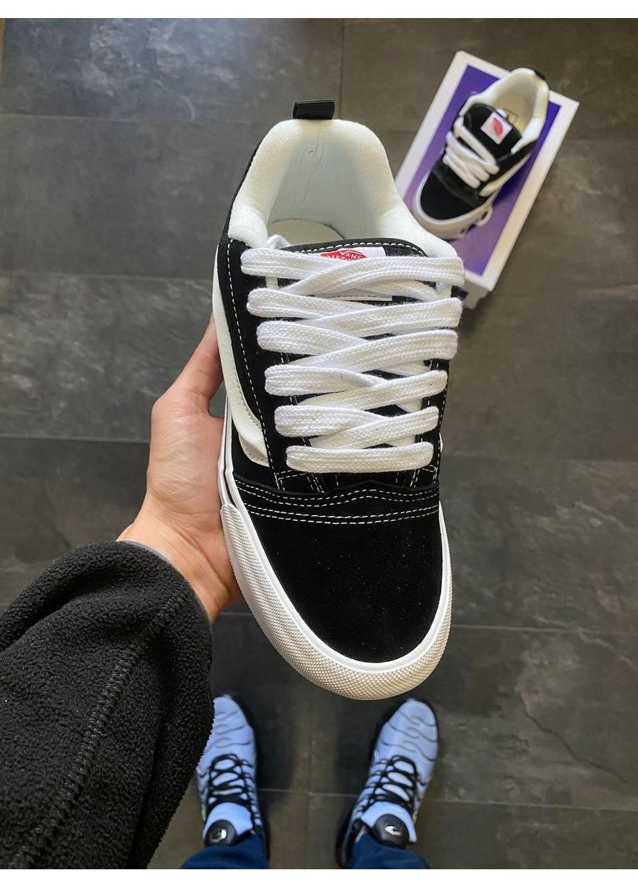 Черные демисезонные кеды мужские vans knu skool black white ванс кну скул No Brand