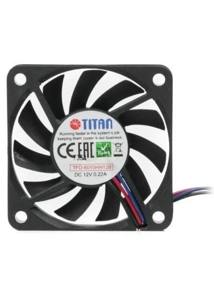 Вентилятор 60 мм, Black, 60x60x10 мм, 4800 об/мин, 36 dB, 3-pin (TFD-6010HH12B) TFD-6010HH12B Titan (395337365)