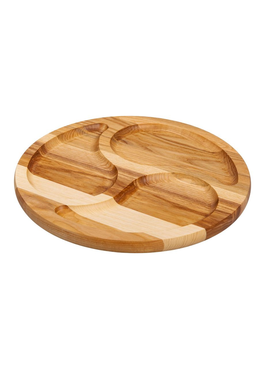 Менажниця дерев'яна 35 см кругла на 3 секції, ясен T12W350 (A-033359) LUGI (354825489)