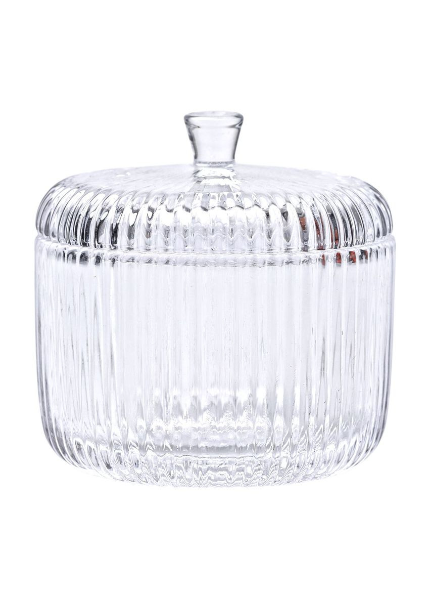 Цукерниця з кришкою Ø 9 см ваза цукерниця кругла скляна HP-4-99 Yiwu (353502938)