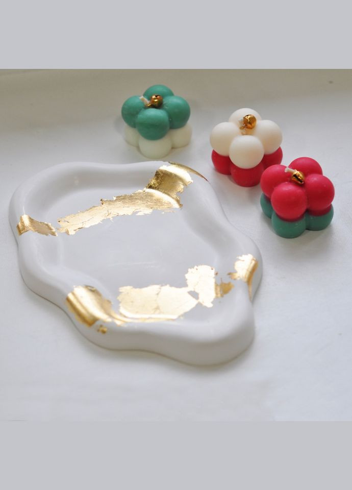 Новорічний набір свічок із соєвого воску «Bubble» SP2401 ручна робота 3 шт Spokiy (315135476)