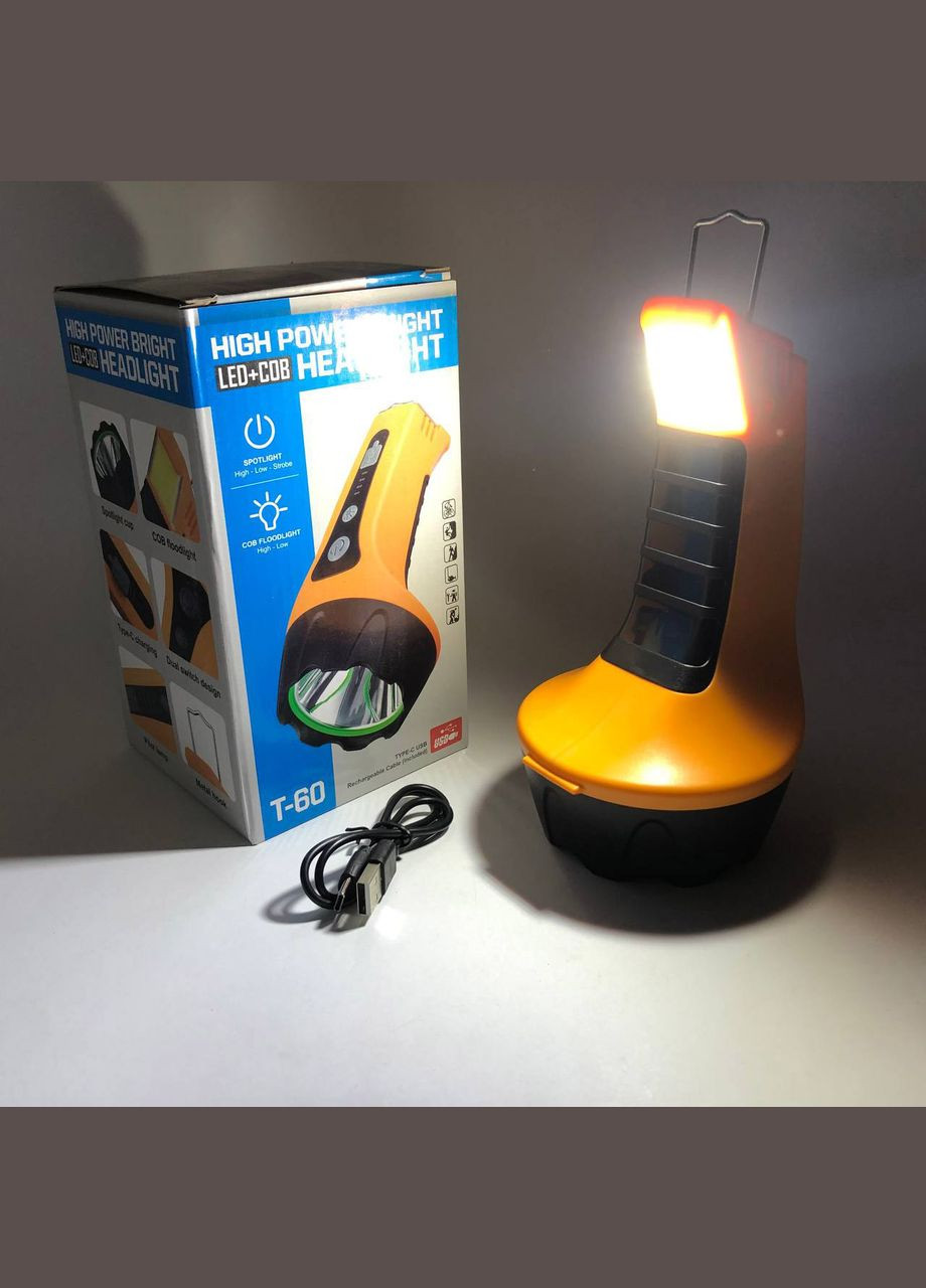 Лампа ліхтар для будинку і кемпінгу T60-3W-COB, Ліхтар переносний з батареєю, VC-786 Ліхтар прожектор No Brand (351486149)