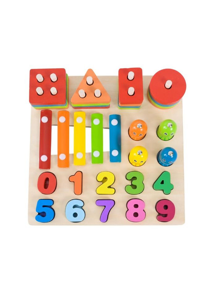 Дитяча дерев’яна іграшка "4 в 1" C9404 рибалка, ксилофон No Brand (365638384)