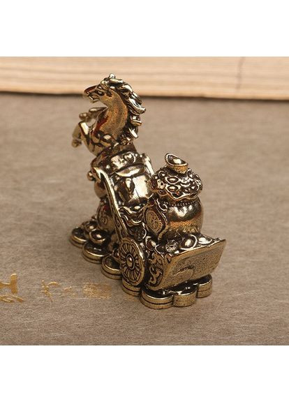 Винтажная латунная медная фигурка статуэтка в виде Лошадь с денежной повозкой No Brand (292867229)