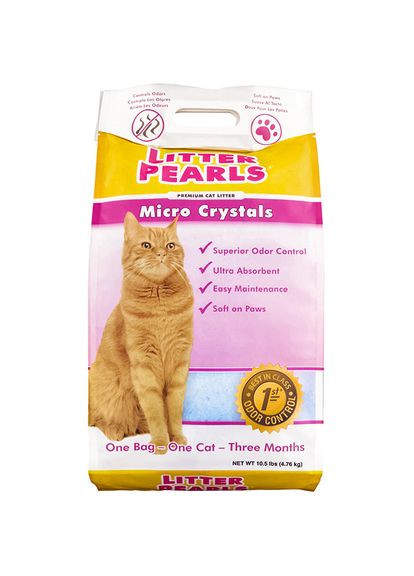 Наполнитель для туалетов кошек Micro Crystals кварцевый 10,5 л 4.76 кг (633843106105) Litter Pearls (288576413)
