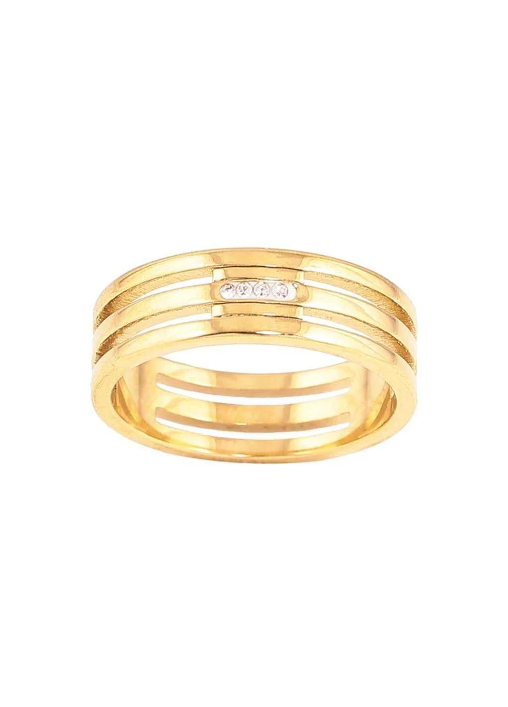 Кольцо Stainless Steel Цвет 14К Узор с кристаллами 6мм 10593 р.19,5 ТМ XUPING No Brand (387448097)