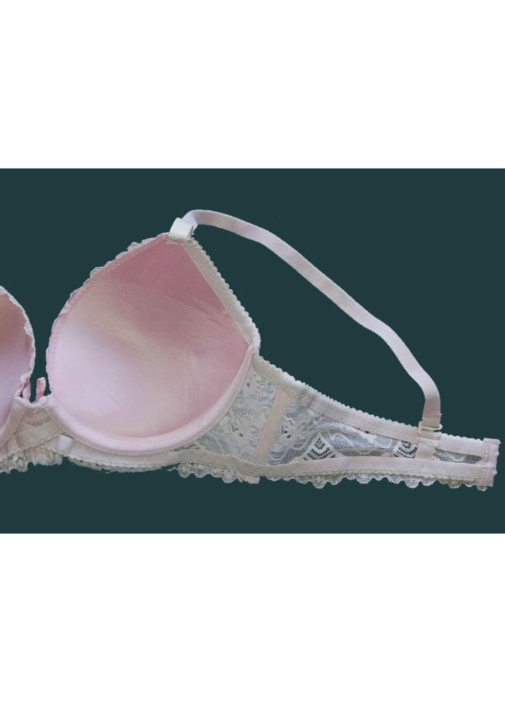 Рожевий бюстгальтер чашка с на поролоні з мереживом Biweier з кісточками