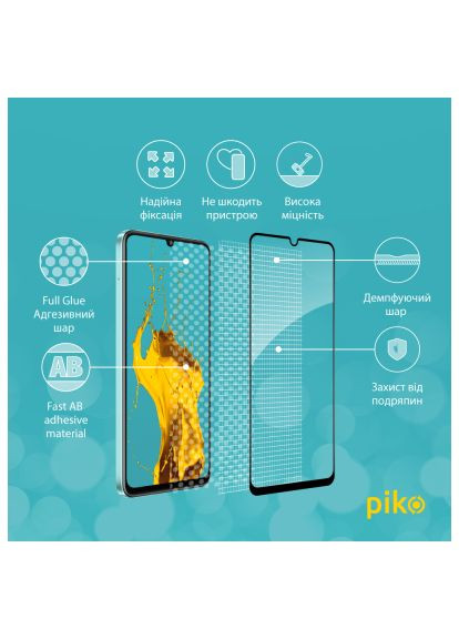 Скло захисне (1283126582851) Piko Full Glue RealMe C51 Black (366514641)