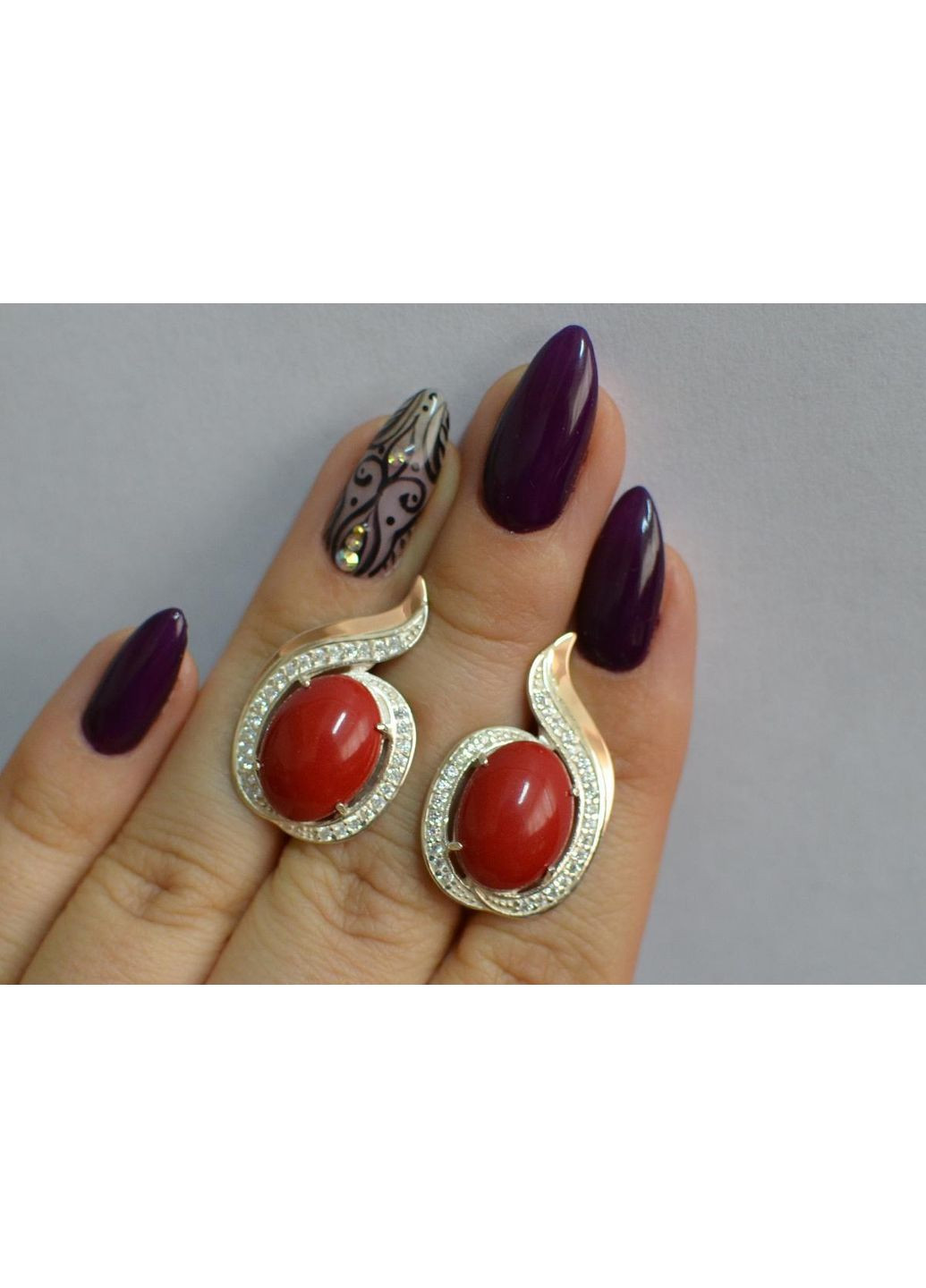 Срібні сережки з золотими вставками Silver Style (366813989)