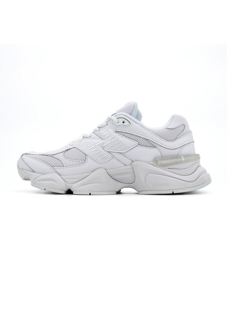 Белые демисезонные кроссовки мужские new balance 9060 triple white нью беланс 9060 No Brand