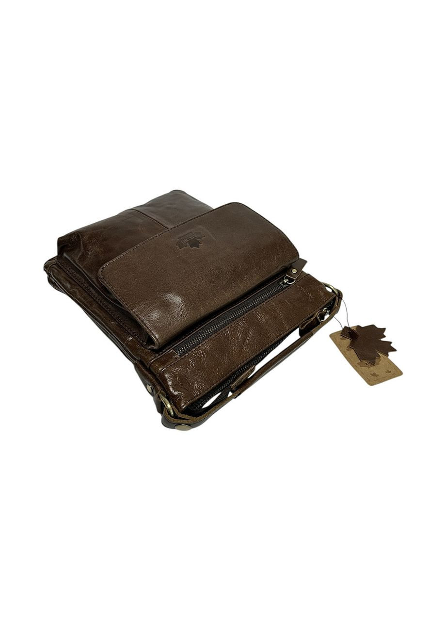 Чоловіча сумка Zzixs з натуральної шкіри 7611 чорна 28.5 х 24 х 3 No Brand (371682191)