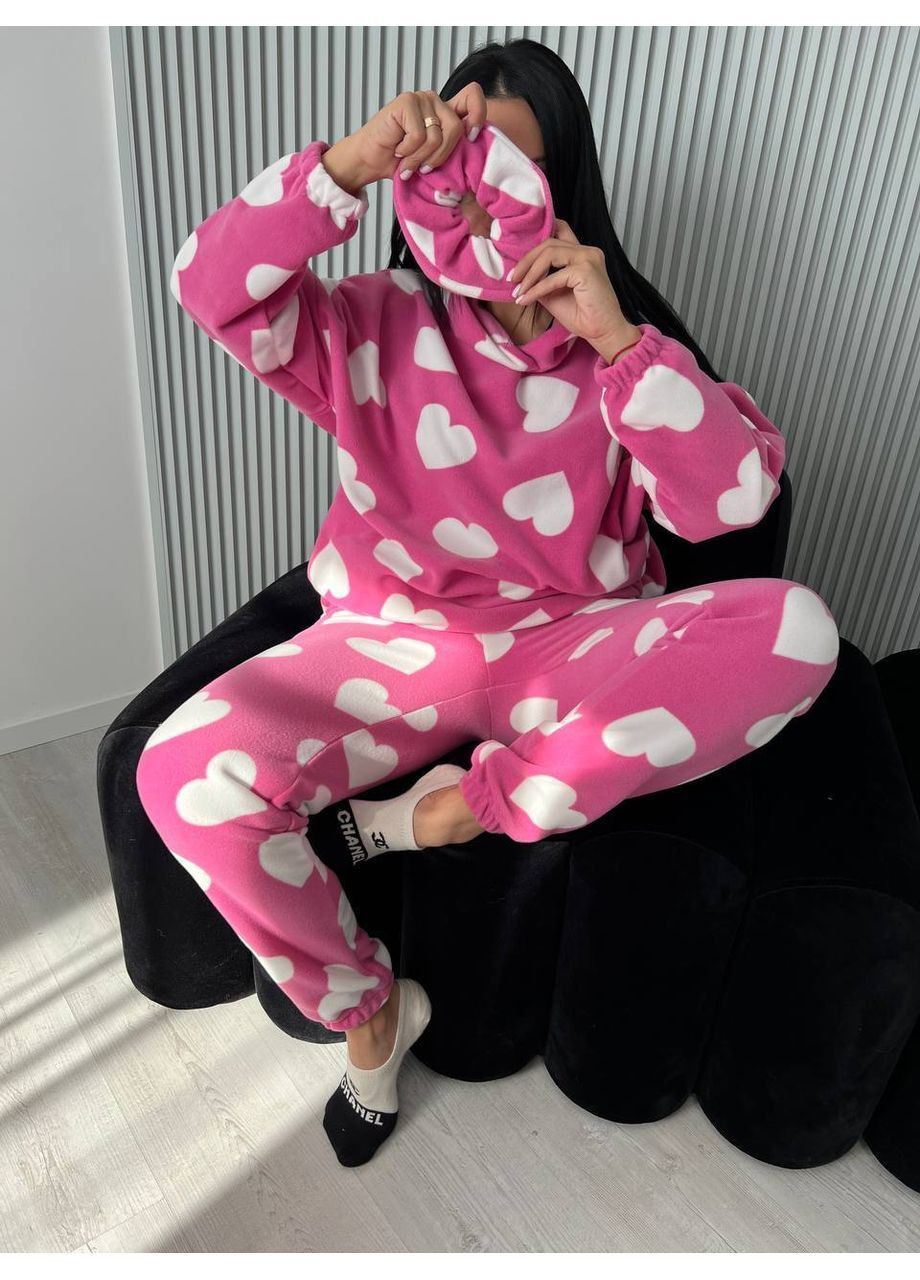 Розовая пижама/костюм домашний двухсторонний флис полар турецкий люкс, тощие и брюки Україна