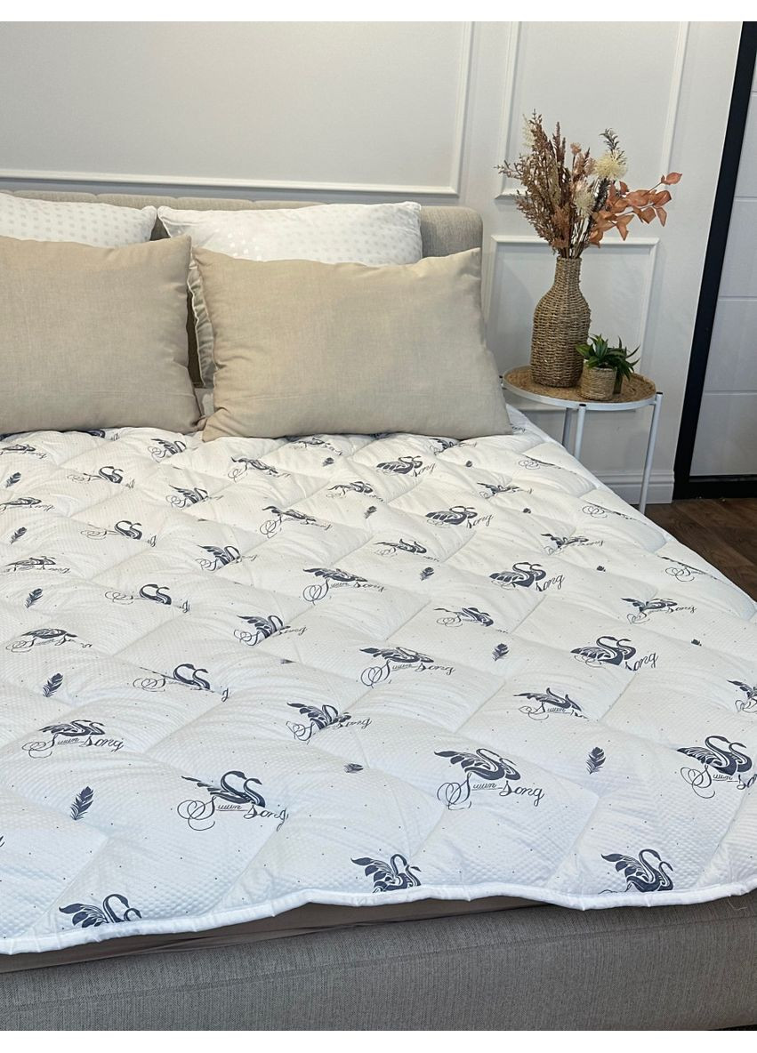 Ковдра євро стьобана зимова зі штучного лебединого пуху 21465 200х215 см біла Leri Max (365680286)