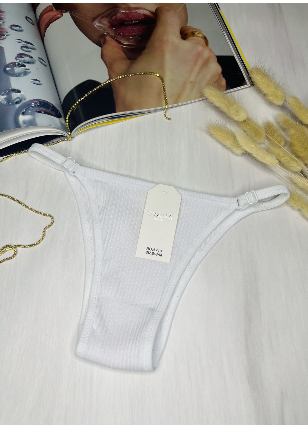 Трусики бразилианы в рубчике с регуляторами объема Dyana Intimates (352768602)