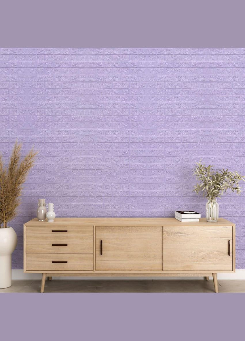 Самоклеящаяся 3D панель под светло-фиолетовый кирпич 19600x700x3мм SW-00001470 Sticker Wall (329898188)