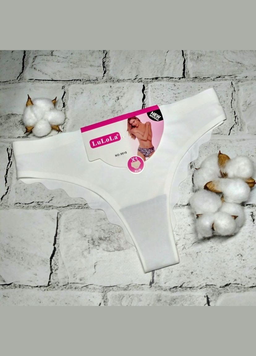 Трусики женские бесшовные микрофибра танга Белые LuLoLa (327367975)